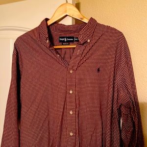 Gently worn burgundy and cream